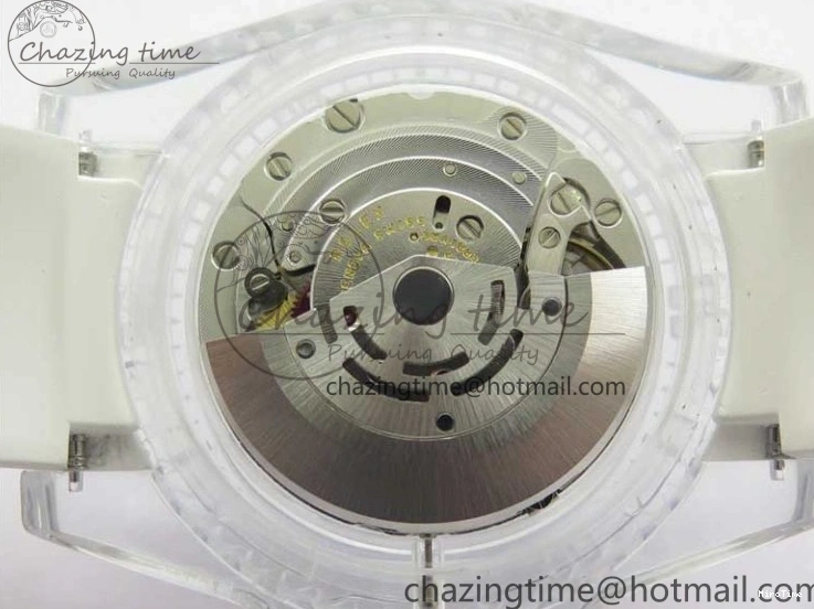 MiroTime 0129 Durable Submariner Phantomlab Transparent KZF Best Edition Blue Moon Dial on White Rubber Strap VR 2564